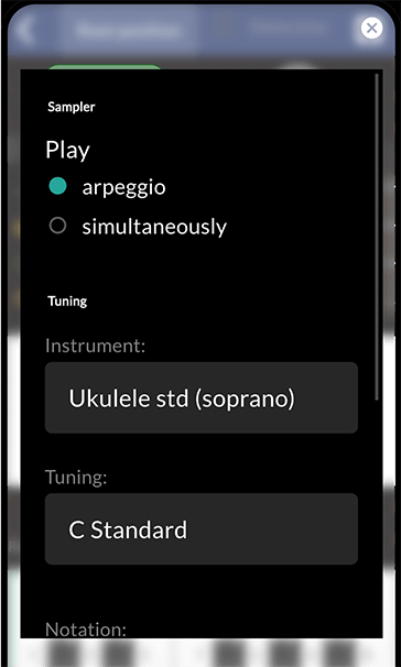 Sampler and tuning settings